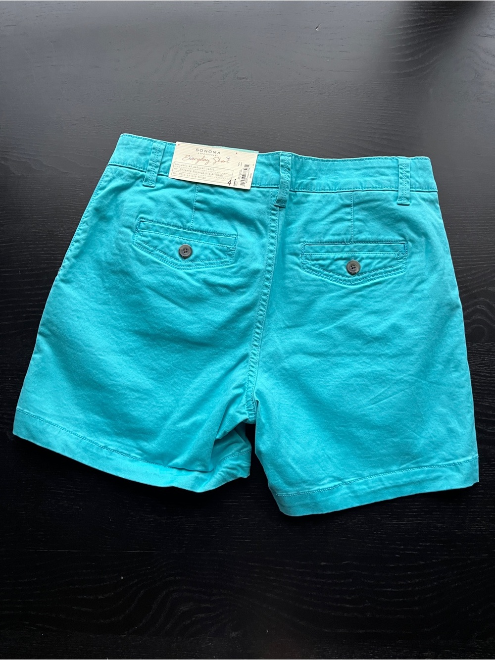 Sonoma Goods for Life (Original $30) Teal Everyday Chino Shorts Size 4 - Picture 4 of 16